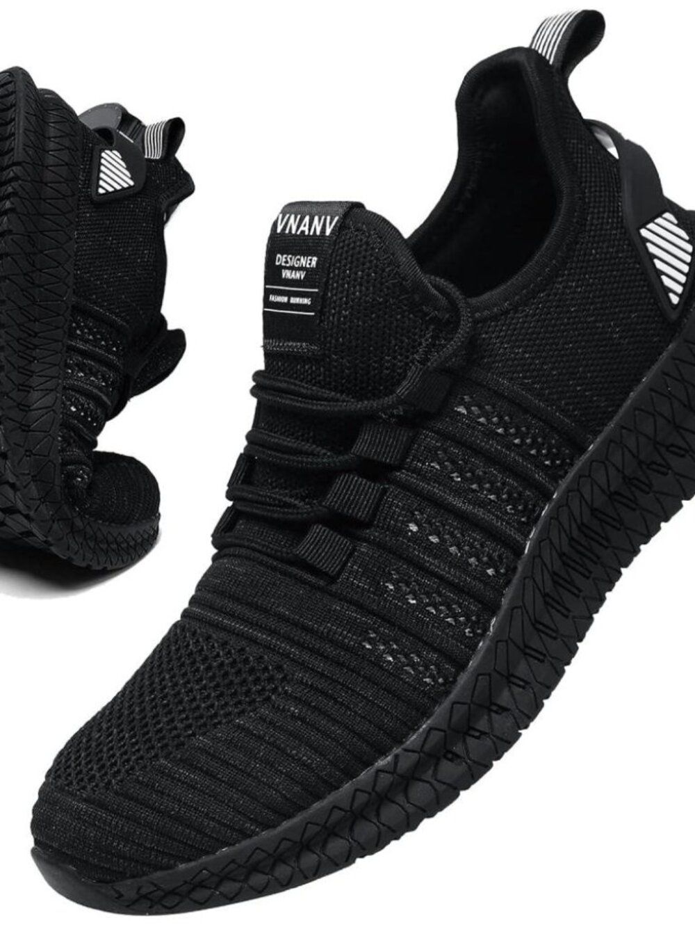 NWT VNANV Black Techwear Knit Running Shoes - Men's Size 14 / EU 49